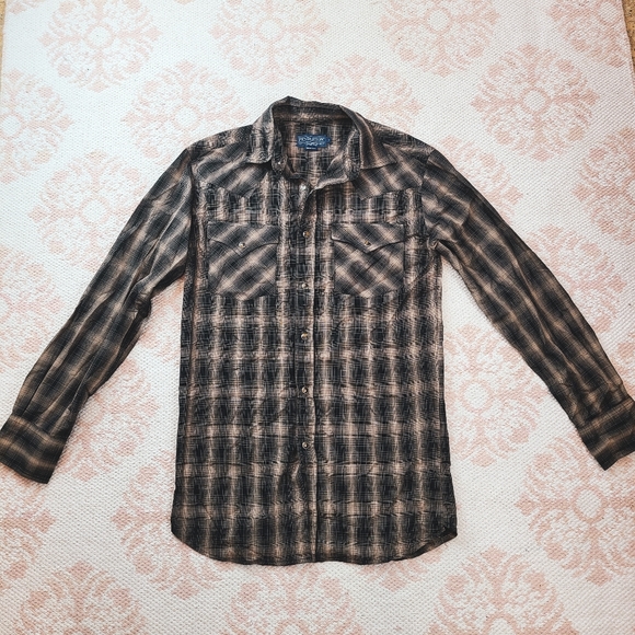 Pendleton Other - Mens Pendleton Plaid Black and Brown Button Up